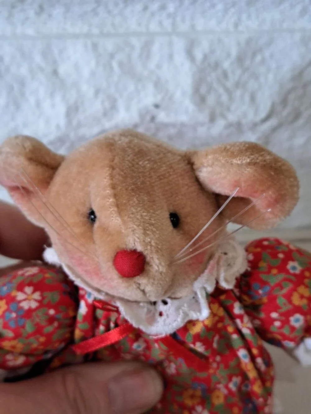 Vintage 80's Miss Molly Mouse Pomander Floral Dress Christmas Decor 1980s Avon